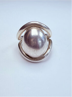 Modernist "The Eye" 925 Sterling Silver Jensen Scandinavian Vintage MCM Ring